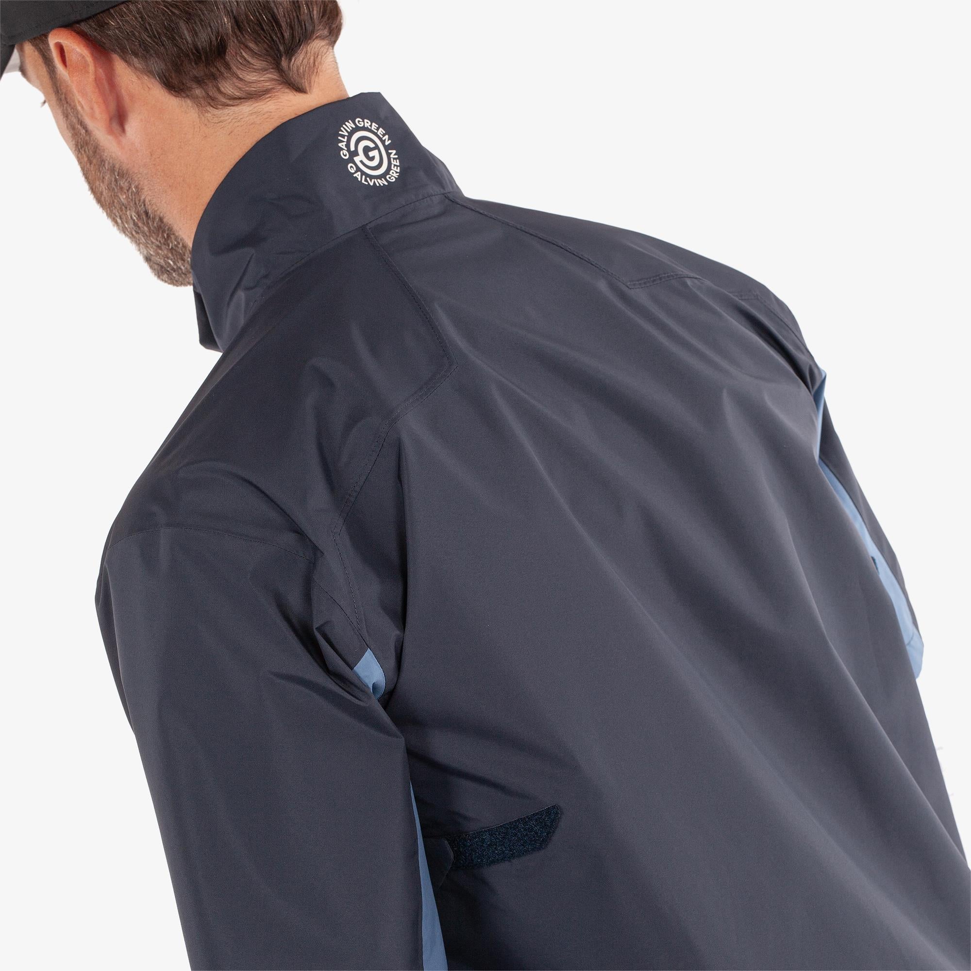 Galvin Green Air Dryvr Pertex Mens Short Sleeve Waterproof Golf Jacket Navy/Moonlight Blue